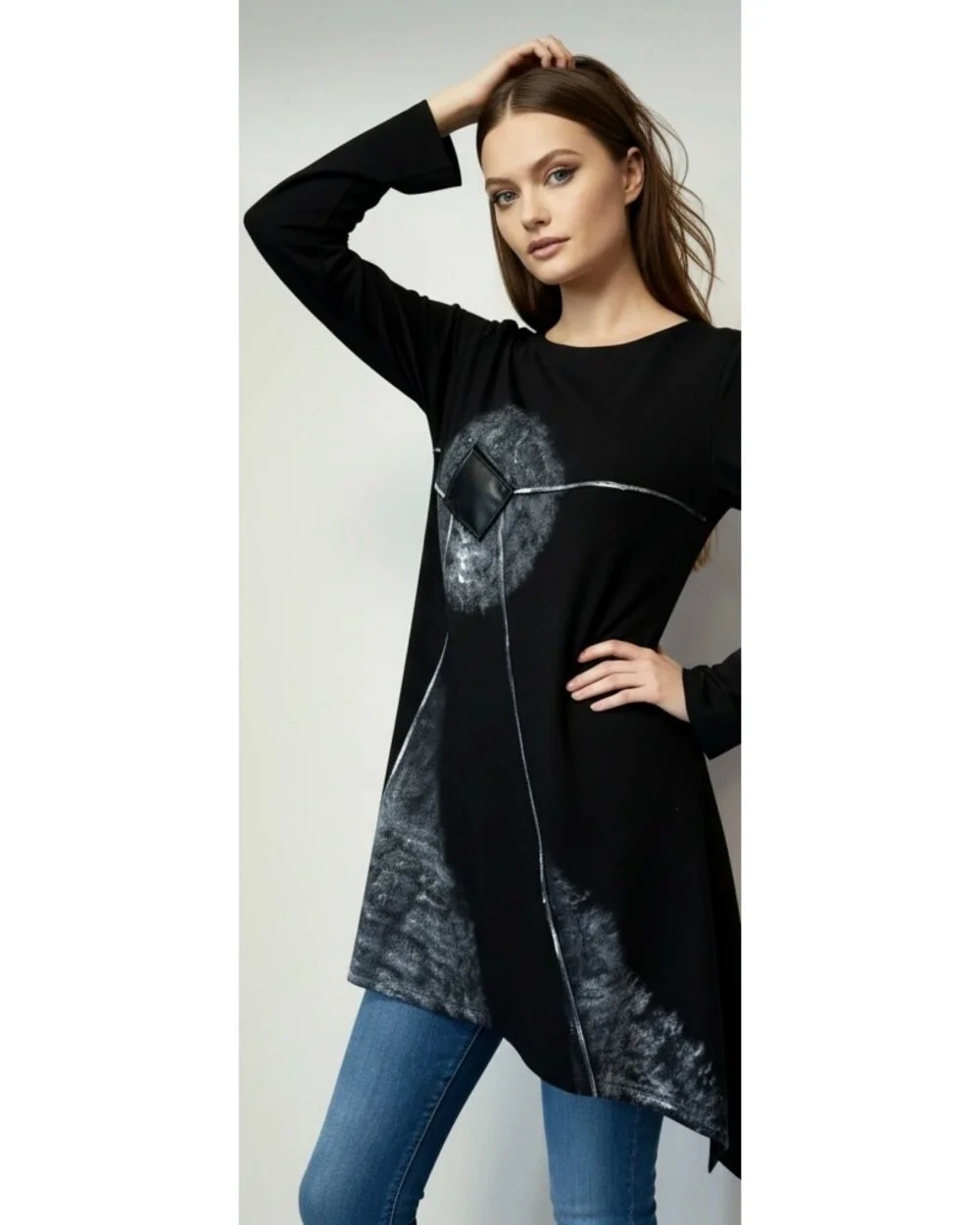 Crna oslikana tunika AORWYN