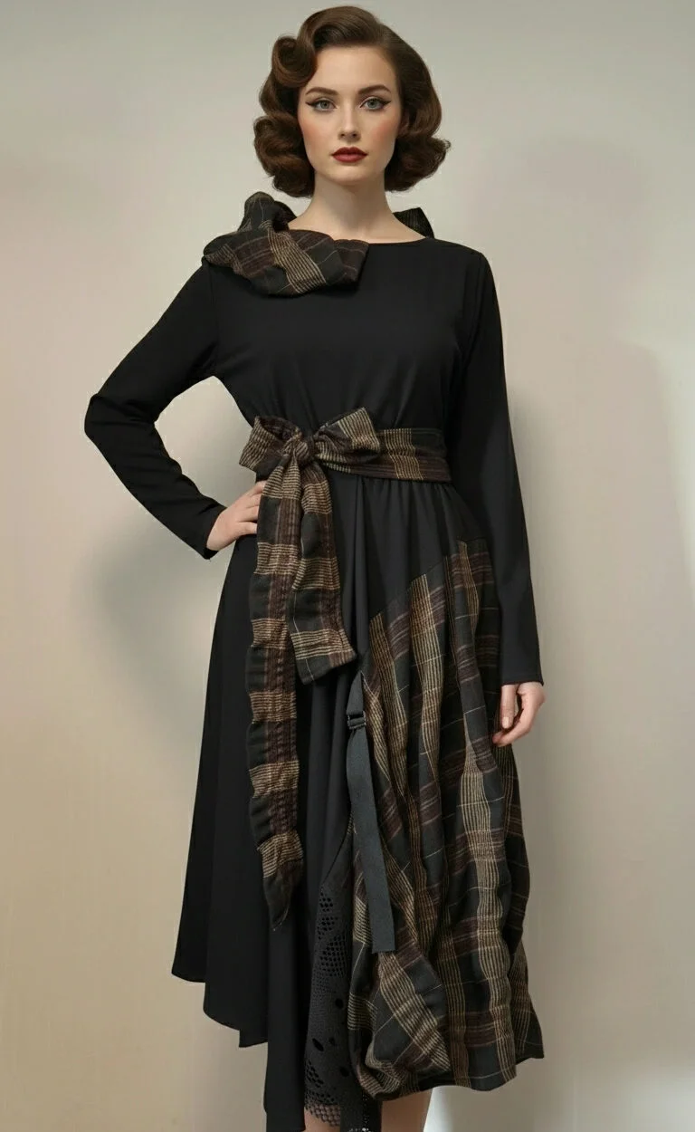 Haljina Ava Check – karirani retro dizajn