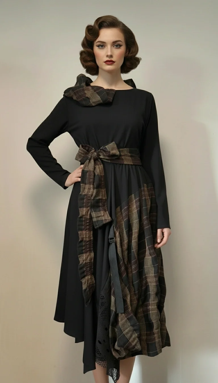 Haljina Ava Check – karirani retro dizajn