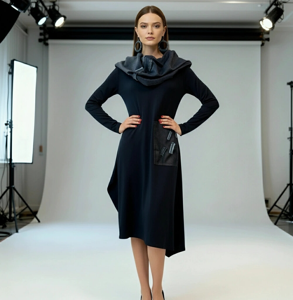 Haljina NEVA s traper detaljima