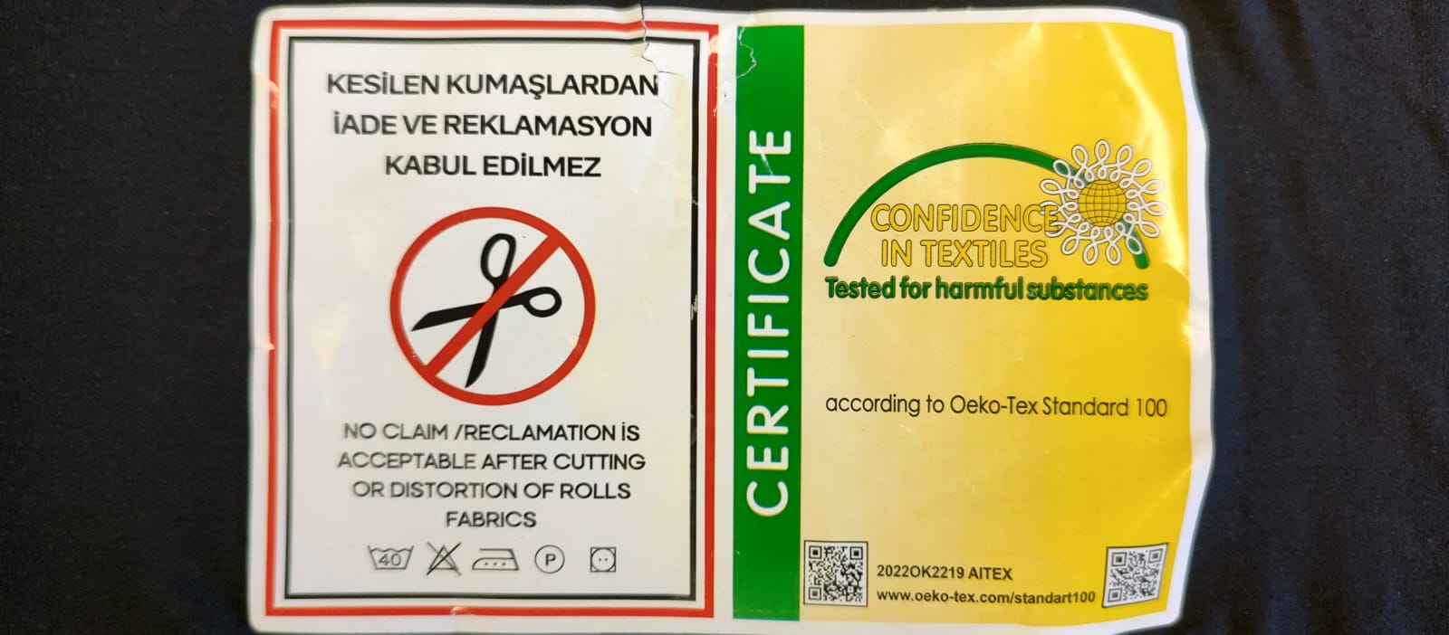 Eko materijal certifikat - Kuky Design